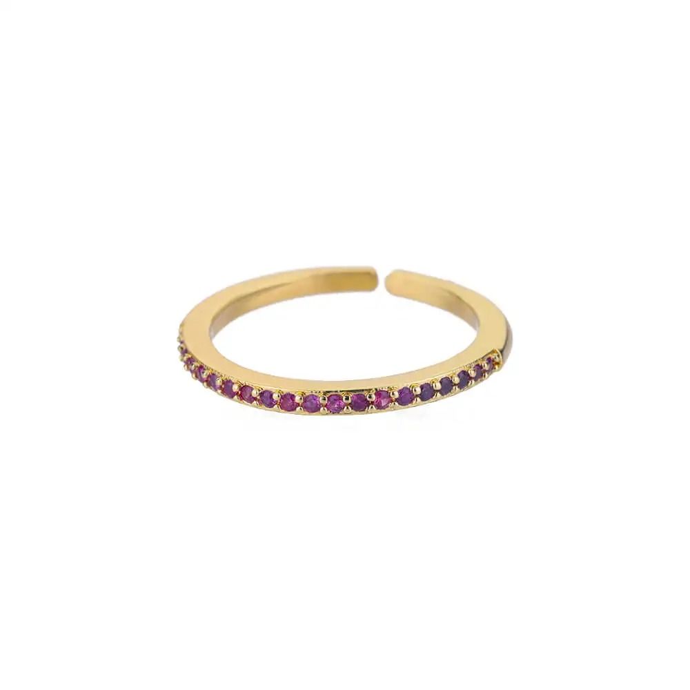 Mini Zircon Green Adjustable Ring For Women 11