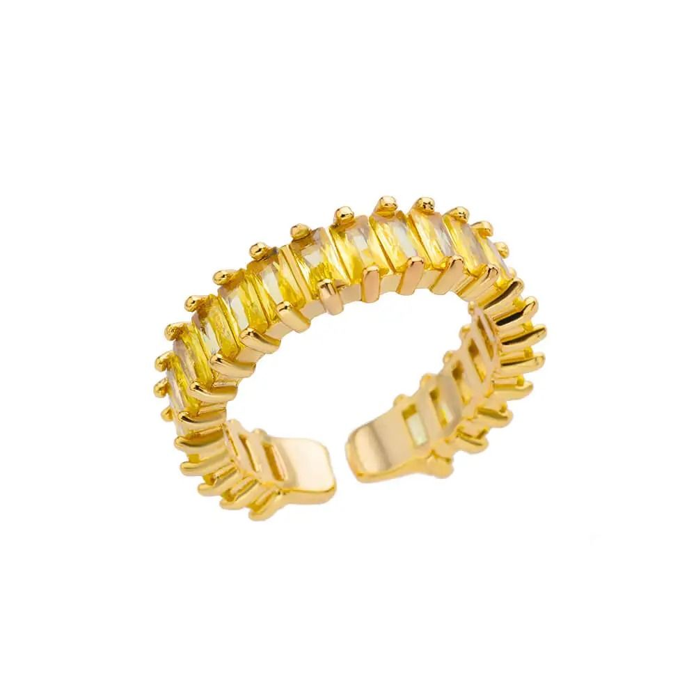 Mini Zircon Green Adjustable Ring For Women 17