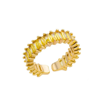 Mini Zircon Green Adjustable Ring For Women 17