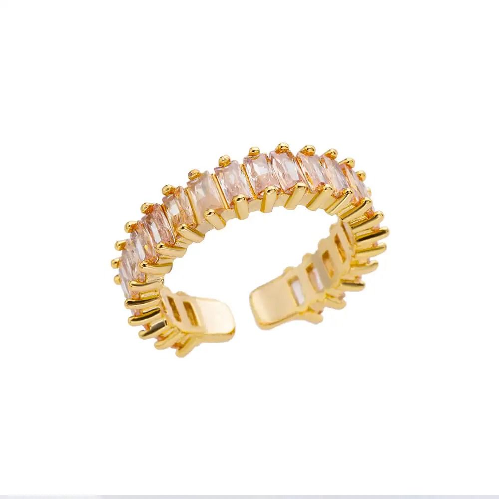 Mini Zircon Green Adjustable Ring For Women 18