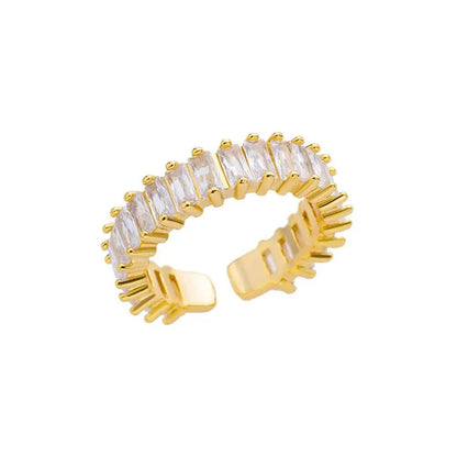 Mini Zircon Green Adjustable Ring For Women 19