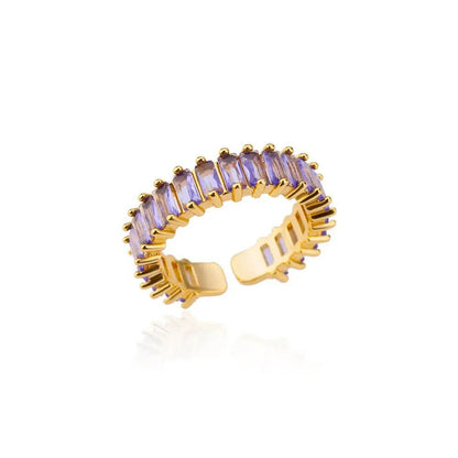 Mini Zircon Green Adjustable Ring For Women 6