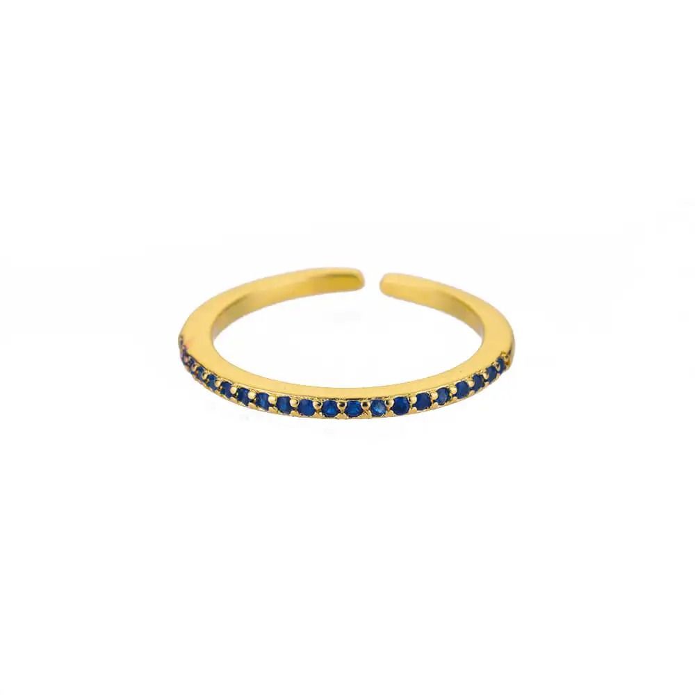 Mini Zircon Green Adjustable Ring For Women 8