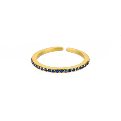 Mini Zircon Green Adjustable Ring For Women 8