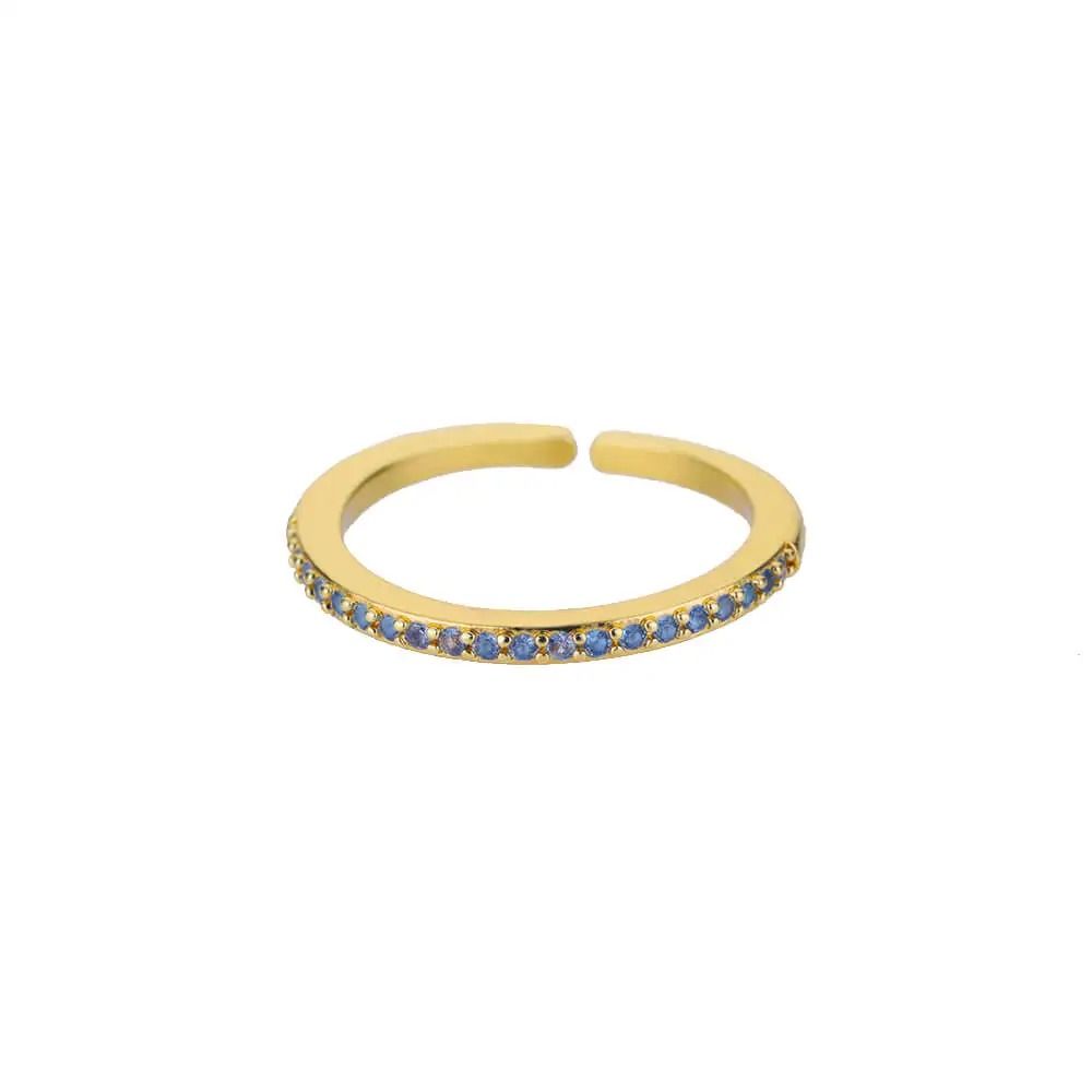 Mini Zircon Green Adjustable Ring For Women 21