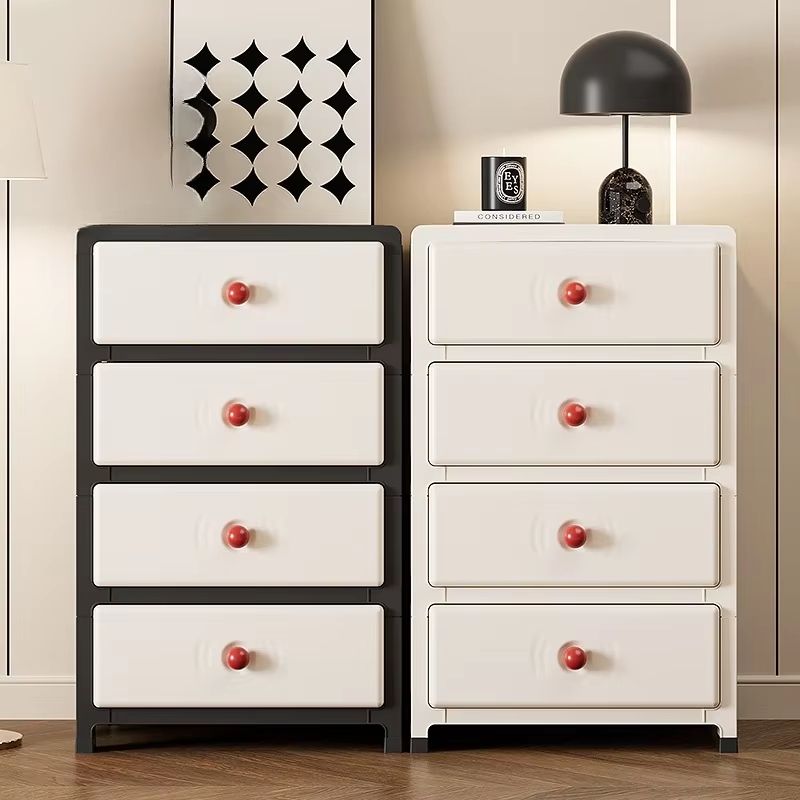 Clear Multi-Color 13.8 in Drawer Storage Cabinet 3–6 Tier with Wheels