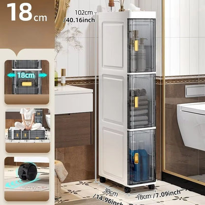 SlimSpace 18 Cm Narrow MultiTier Storage Cabinet For Small Spaces 10
