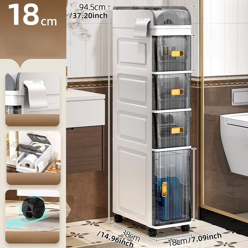 SlimSpace 18 Cm Narrow MultiTier Storage Cabinet For Small Spaces 19