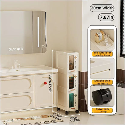 Slim Mobile Storage Cabinet Narrow Drawer Organizer Rolling Cart For Kitchen Bathroom And Living Ro 11