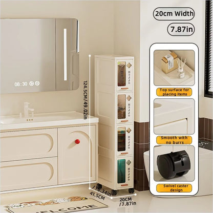 Slim Mobile Storage Cabinet Narrow Drawer Organizer Rolling Cart For Kitchen Bathroom And Living Ro 12