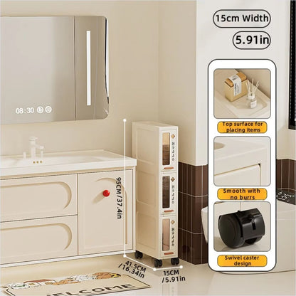 Slim Mobile Storage Cabinet Narrow Drawer Organizer Rolling Cart For Kitchen Bathroom And Living Ro 7