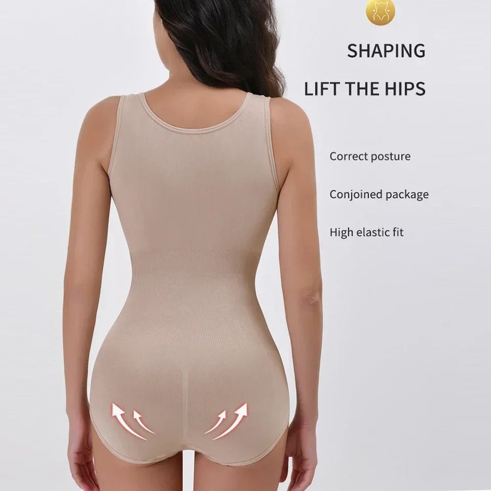 Women Tummy Control Bodysuit Shapewear With Zipper Belt 5