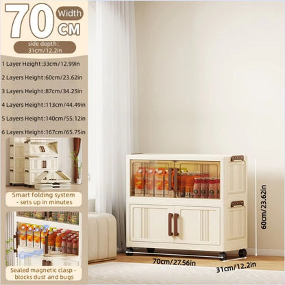 Clear Foldable 2 Door See Through Storage Cabinet Organizer 2756in 8