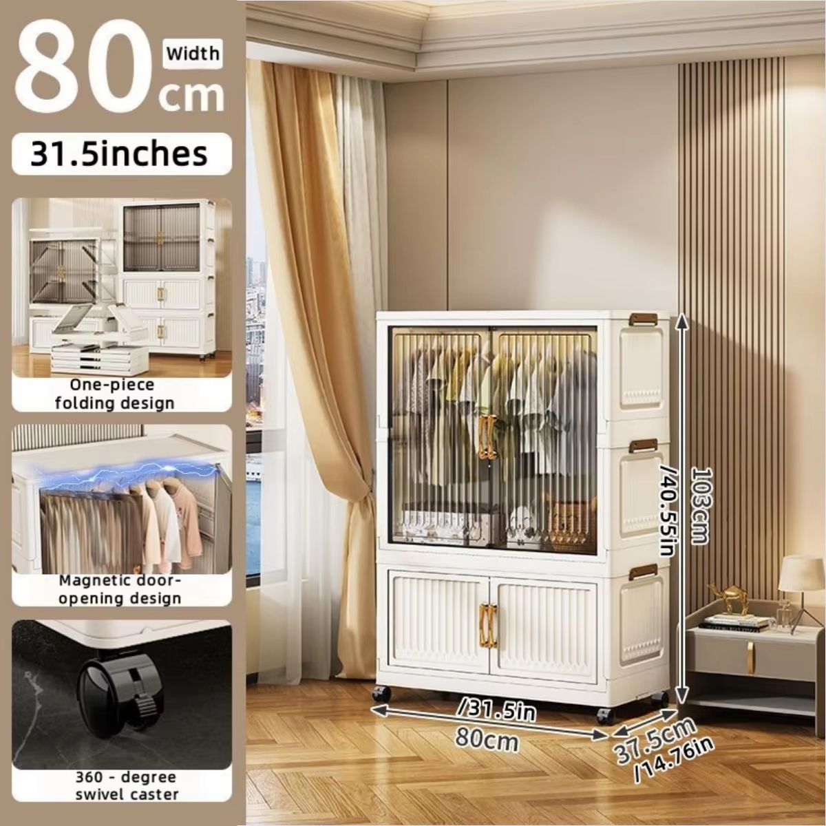 Transparent Foldable Mobile Wardrobe Closet 3150in Large Capacity Organizer 11