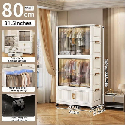 Transparent Foldable Mobile Wardrobe Closet 3150in Large Capacity Organizer 8