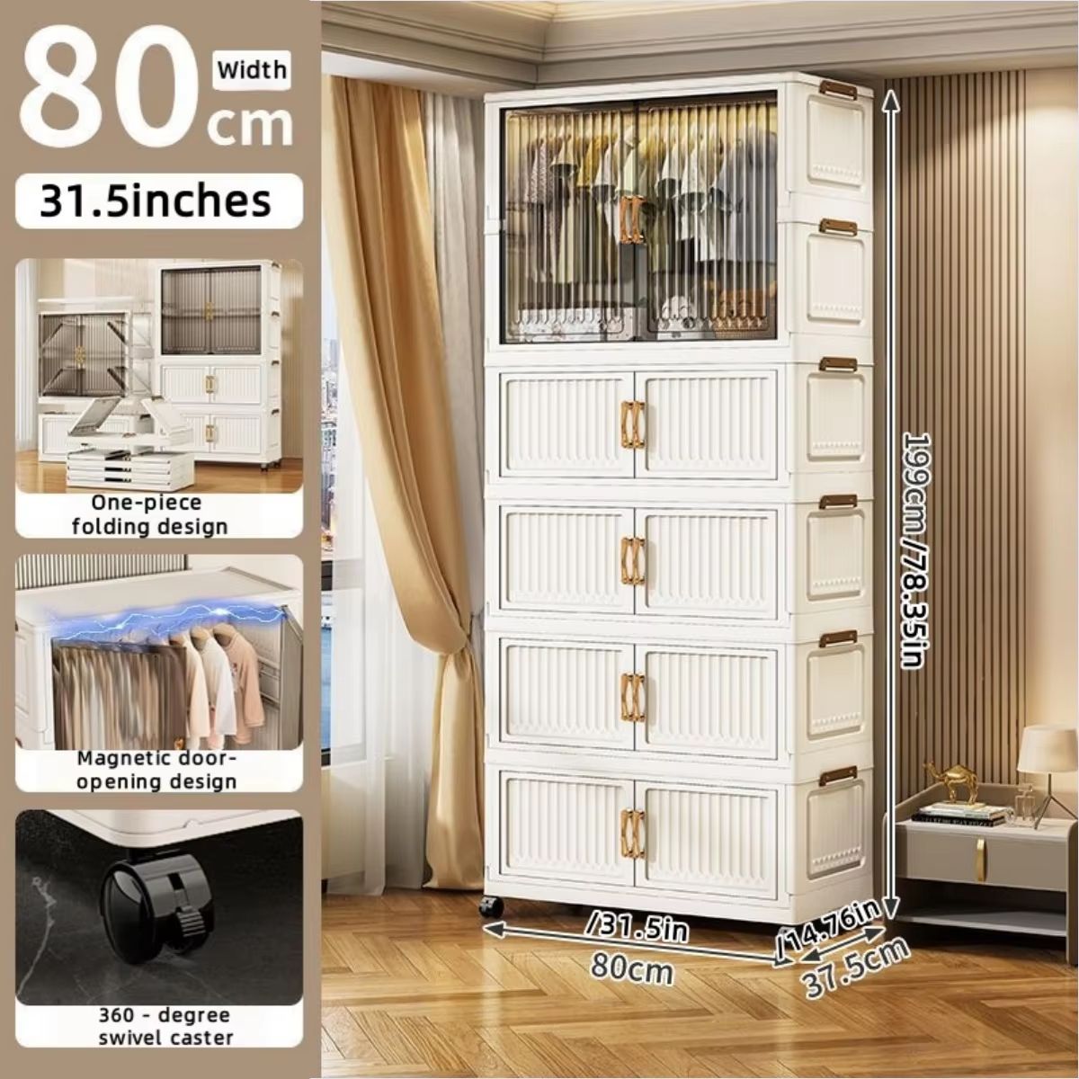 Transparent Foldable Mobile Wardrobe Closet 3150in Large Capacity Organizer 13