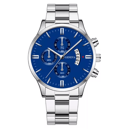 Silver Stainless Steel Luxury Quartz Watch 6
