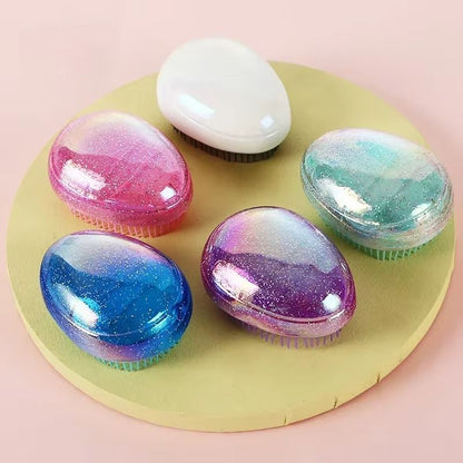 Mini Egg Round Detangling Scalp Massage Travel Hair Brush 3