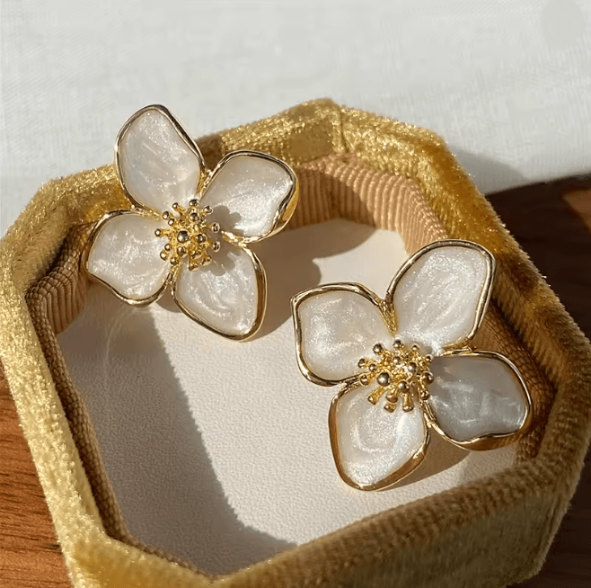 Hibiscus Glaze Flower Earrings