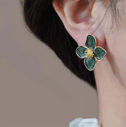 Hibiscus Glaze Flower Earrings 2