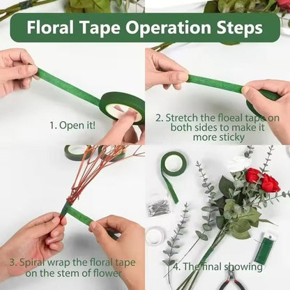 Green Floral Stem Tape  SelfAdhesive Bouquet Wrapping Tape For Flower Arrangements 110 Rolls 4
