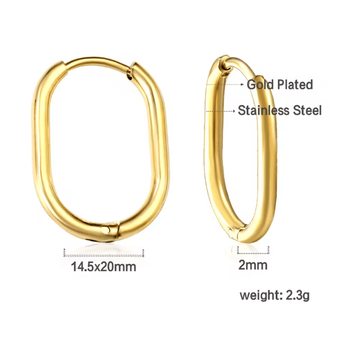 Simple U Shape Hoop Earrings 10
