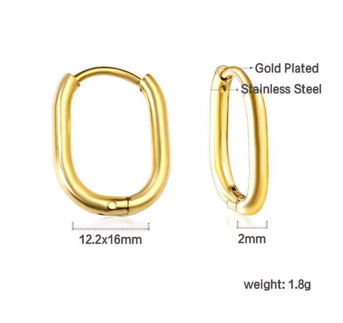 Simple U Shape Hoop Earrings 6