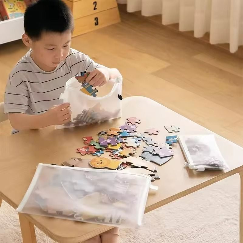 Mesh Zipper Toy Storage Bags  Transparent Building Block  Puzzle Organizers 3pcs 5