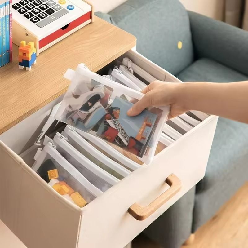 Mesh Zipper Toy Storage Bags  Transparent Building Block  Puzzle Organizers 3pcs 1