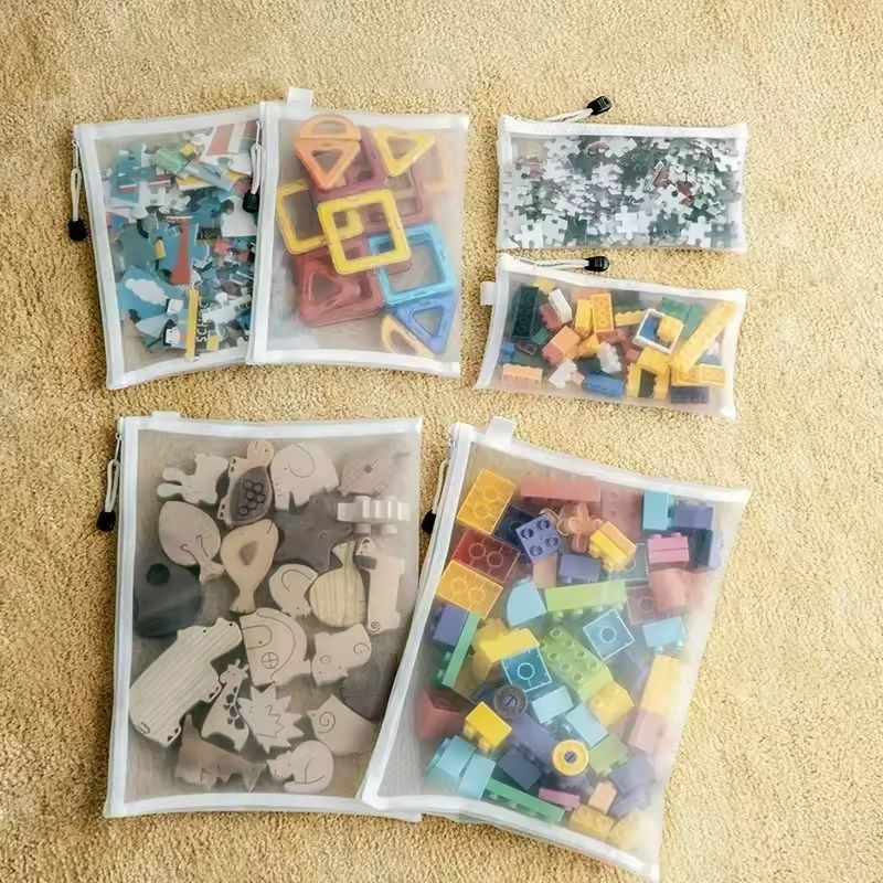 Mesh Zipper Toy Storage Bags  Transparent Building Block  Puzzle Organizers 3pcs 2