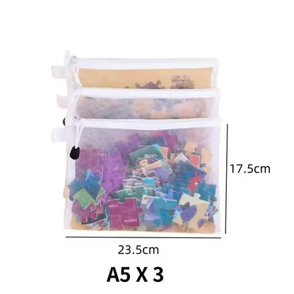 Mesh Zipper Toy Storage Bags  Transparent Building Block  Puzzle Organizers 3pcs 7