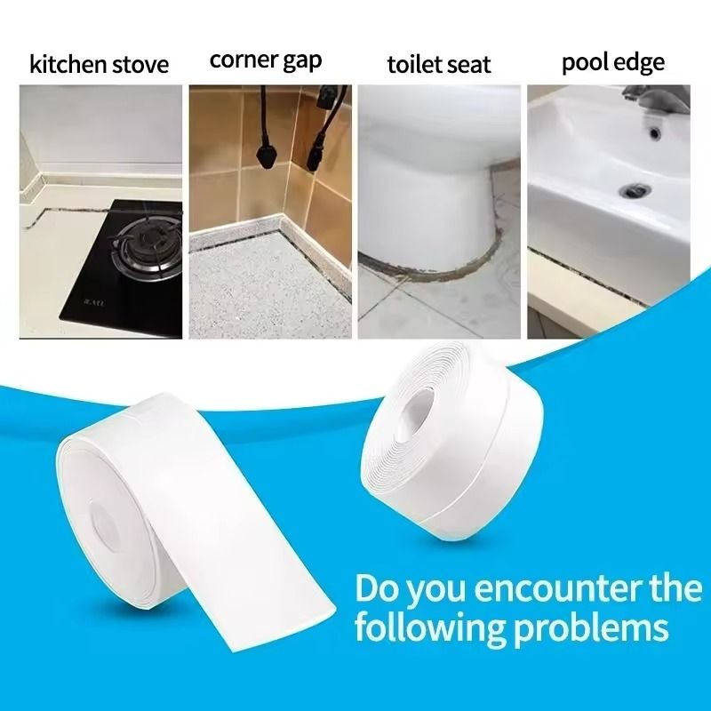 Waterproof MildewProof PVC Sealing Tape  SelfAdhesive Caulk Strip For Kitchen  Bathroom 3