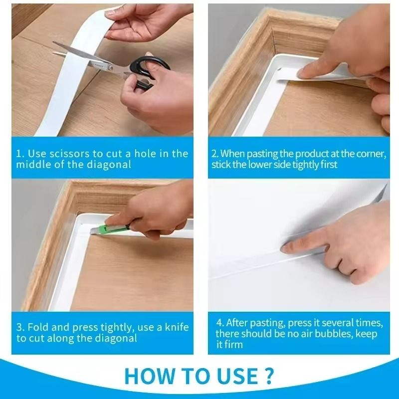 Waterproof MildewProof PVC Sealing Tape  SelfAdhesive Caulk Strip For Kitchen  Bathroom 4