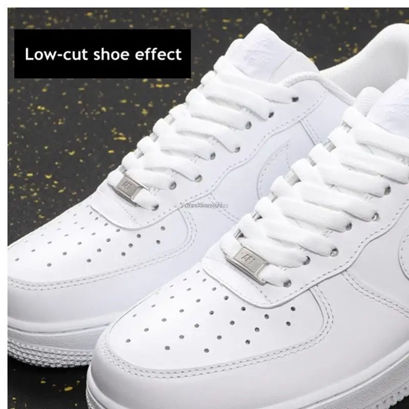 White Flat Shoelace Set with Lace Buckle Accessories
