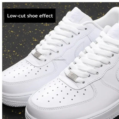 White Flat Shoelace Set with Lace Buckle Accessories
