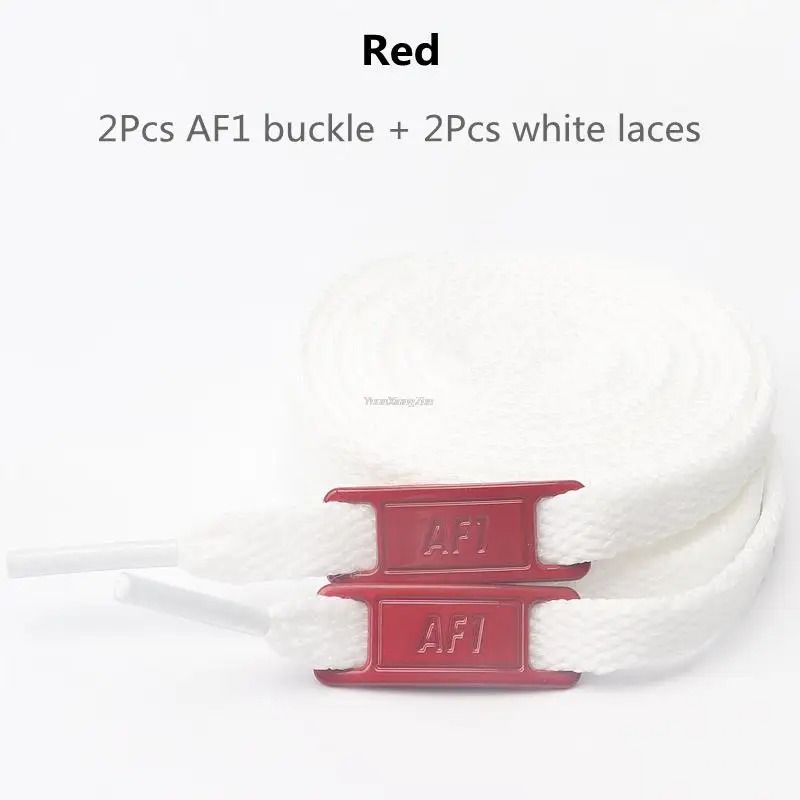 White Flat Shoelace Set With Lace Buckle Accessories 18