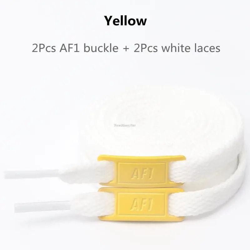 White Flat Shoelace Set With Lace Buckle Accessories 19