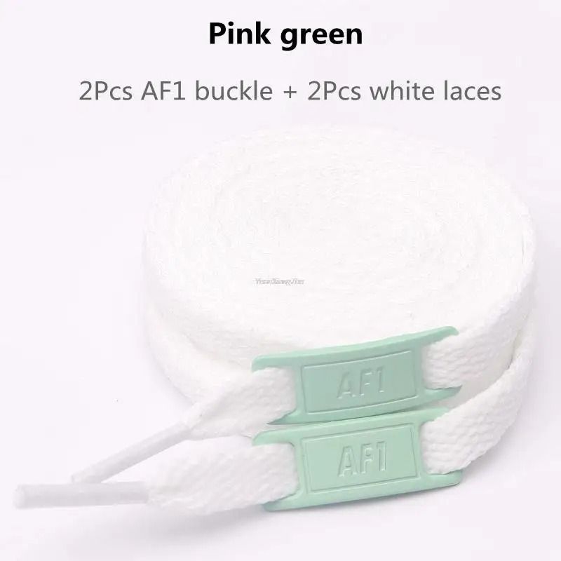White Flat Shoelace Set With Lace Buckle Accessories 22