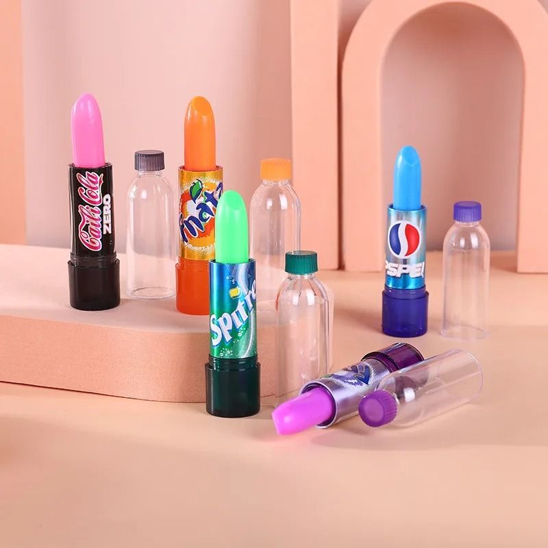 Moisturizing Color Changing Soda Lip Balm Set Cute Kawaii Lip Care Makeup 6