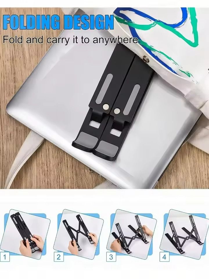 Ergonomic Portable Laptop  Tablet Stand  10Speed Adjustable Foldable Holder 1