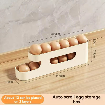 Rolling Egg Storage Holder  FreshKeeping Fridge Door Organizer With Slide Dispenser 6