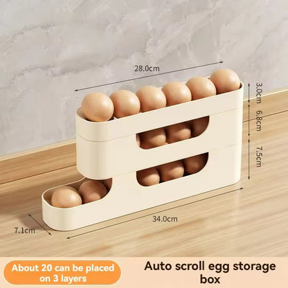 Rolling Egg Storage Holder  FreshKeeping Fridge Door Organizer With Slide Dispenser 7