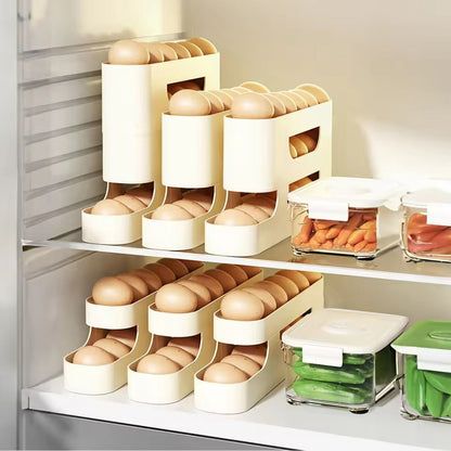Rolling Egg Storage Holder  FreshKeeping Fridge Door Organizer With Slide Dispenser 4