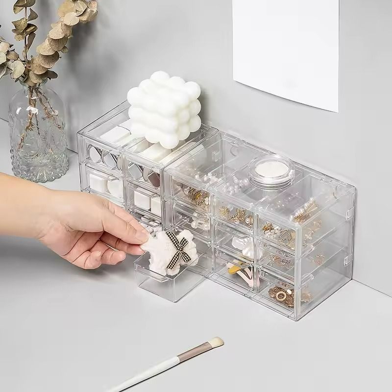 Multifunctional Dustproof Drawer Organizer  Grid Storage Box For Stationery Jewelry  Cosmetics 3