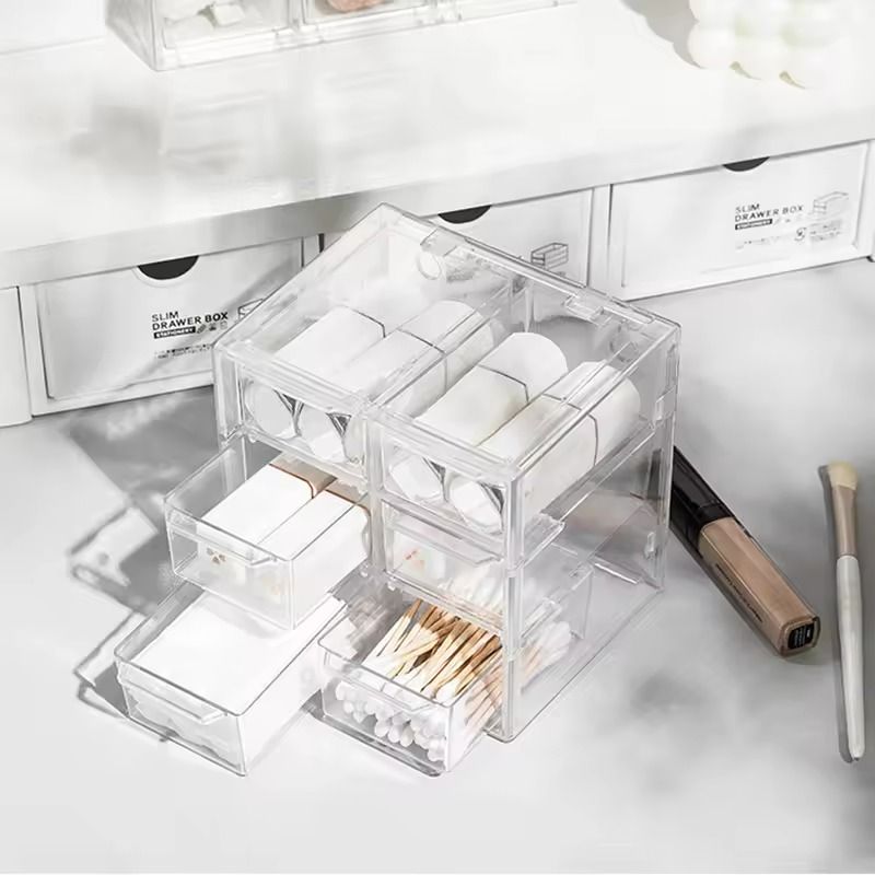 Multifunctional Dustproof Drawer Organizer  Grid Storage Box For Stationery Jewelry  Cosmetics 4