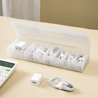 Data Cable Storage Box  Charger  Cable Organizer With Bobbin Winder For Desktop Management 4