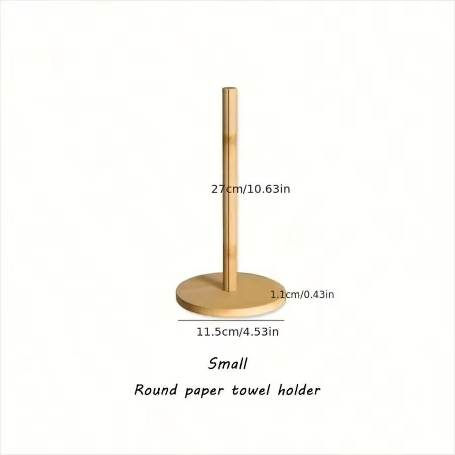 Wooden Freestanding Paper Towel Holder  Kitchen  Dining Room Tissue Roll Dispenser 1