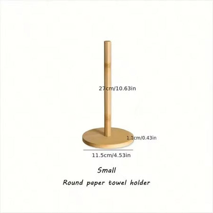 Wooden Freestanding Paper Towel Holder  Kitchen  Dining Room Tissue Roll Dispenser 1