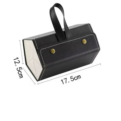 Foldable Hanging Travel Glasses Case  PU Leather Eyewear Organizer With 3 Or 5 Slots 8