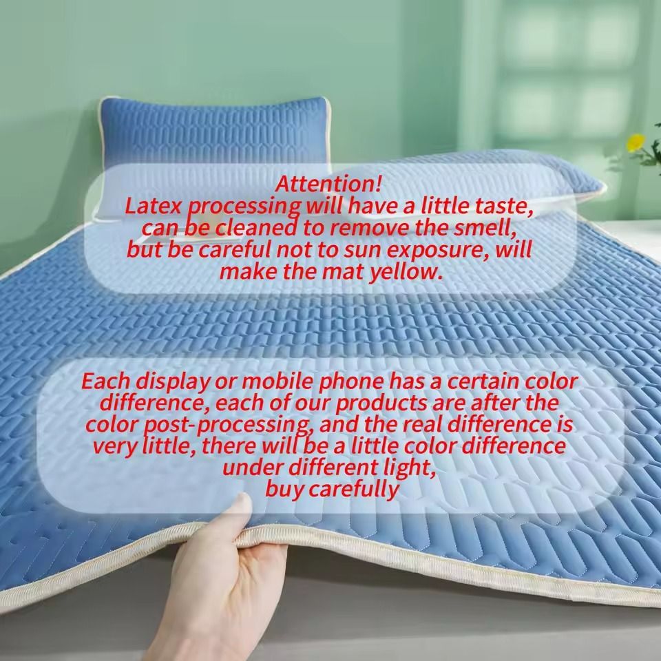 Latex Cooling Mat  NonSlip Summer Sleeping Pad For Home Dorm  Student Use No PillowcaseCore 2